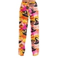 thumbnail image 7 of OIOLOYJM Halloween Womens Pajama Pants Pumpkin Witch Hat Print Wide-Leg Cute Sleep Comfy Pajama Bottoms Party Stretchy Lounge Elastic Waist Loungewear Yellow 2XL, 7 of 7