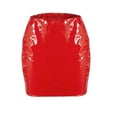 thumbnail image 5 of Ruimatai Women's Sexy PU Leather Pencil Skirt Bodycon Mini Skirt Solid A-Line Casual Clubwear, 5 of 5