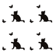 thumbnail image 1 of Pegatinas de pared extraíbles autoadhesivas impermeables de PVC con estampado de mariposas y gatos, 1 of 2