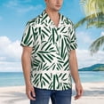 thumbnail image 2 of Lsque Palm Branch With Leaves pattern Hawaiian Shirt for Men, Unisex Summer Beach Casual Short Sleeve Button Down Shirts-Small, 2 of 9