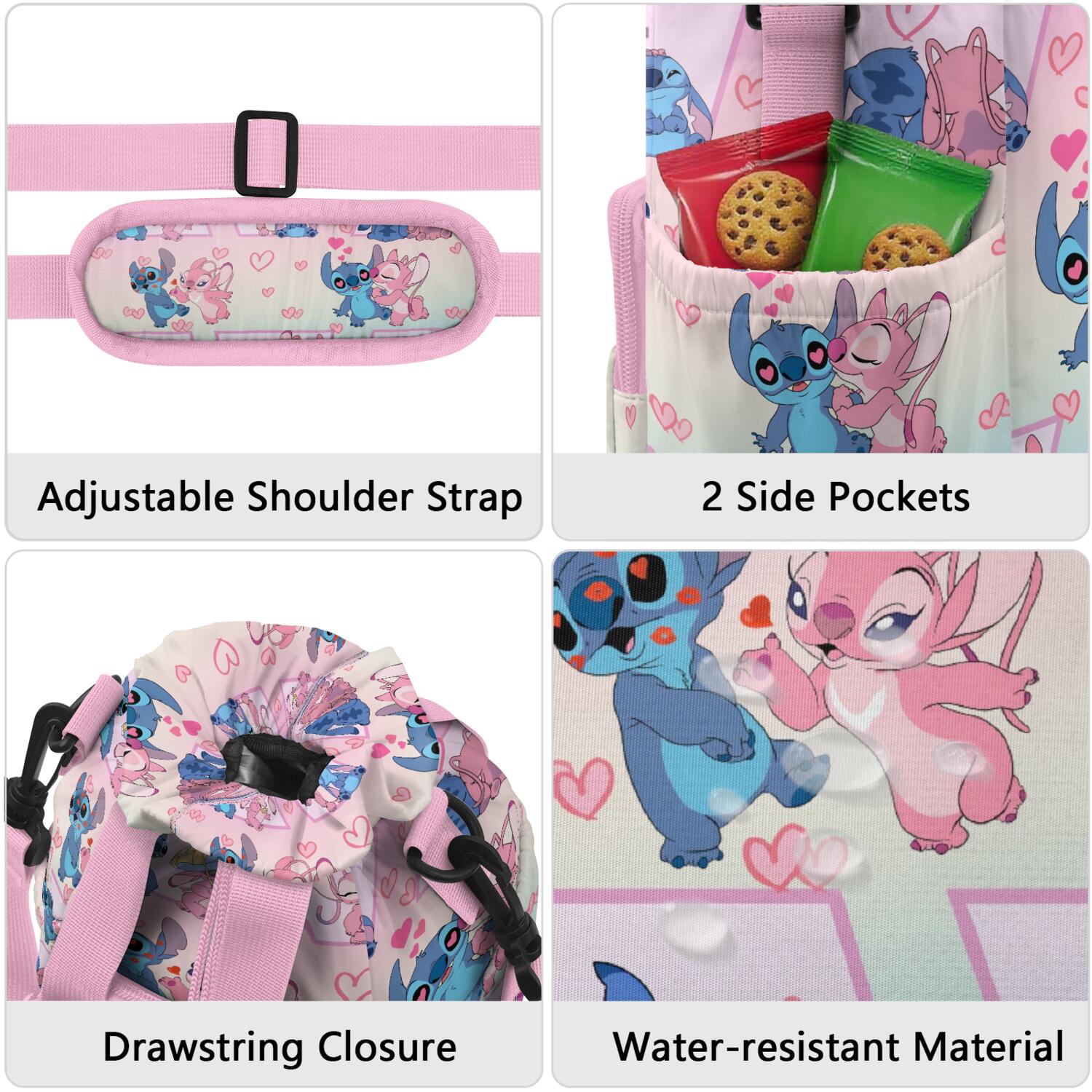 Insulated Cartoon Water Bottle Carrier Bag Sleeve with Strap Crossbody for 20/24/32/40oz Tumbler,Cartoon Movie Water Bottle Holder Sling Bag with Pocket Gifts for Women Men Adults