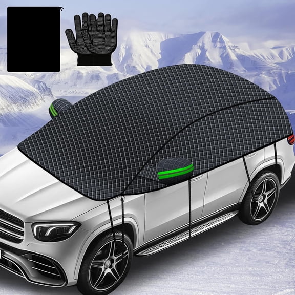 Car Windshield Snow Half Cover, Winter External Accessory for Snow and Ice, Sunroof Rain Cover, Summer Sun Shade, Essential Outside dust Cover, Protects Side Windows, All-Season use (157 in)