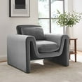 thumbnail image 2 of Armchair Accent Chair, Grey Gray, Velvet, Living Kitchen Cafe Bistro Hospitality Restaurant, Modern Contemporary Boutique HB34901, 2 of 9