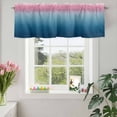 thumbnail image 3 of Valances for Windows Abstract Blue and Pink Ombre Rod Pocket Short Curtain for Bathroom Living Room Bedroom Geometric Stripe Modern Art 1 Panel 54x18in, 3 of 9