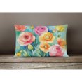 thumbnail image 3 of Ranunculus in Watercolor Fabric Decorative Pillow 12 in x 16 in, 3 of 4