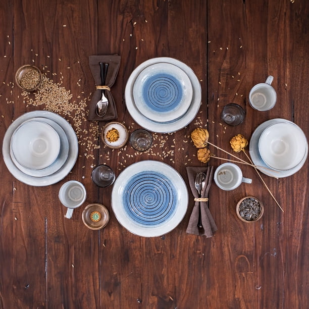 Sango Talia Dusk 16 Piece Modern Stoneware Dinnerware Set, Round