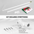 thumbnail image 2 of G128 Combo Pack: 6 Ft Tangle Free Spinning Flagpole (White) & Algeria Flag 3x5 Ft Printed 150D Polyester, Brass Grommets (Flag Included) Aluminum Flag Pole, 2 of 9