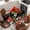 Green Red Black, variant on Cardinal Bird Round Tablecloth, Fitted Table Cover with Elastic for 55"-60" Round Tables, Winter Poinsettia Berry Pine Cones Floral Table Cloth Outdoor Indoor Dinning Party Waterproof Tablecloths