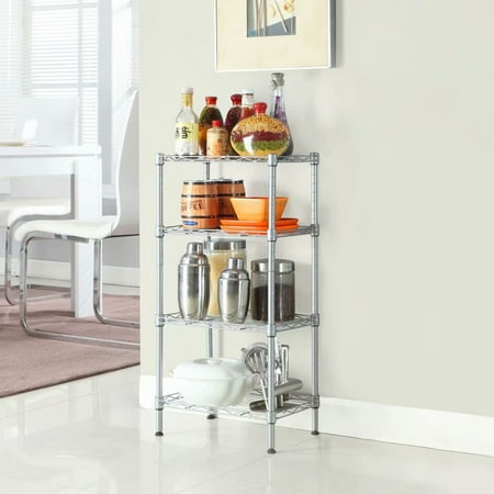4 Tier Wire Shelving Metal Wire Shelf Storage Rack Durable
