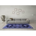 thumbnail image 3 of Ahgly Company Indoor Square Persian Blue Traditional Area Rugs, 3' Square, 3 of 4