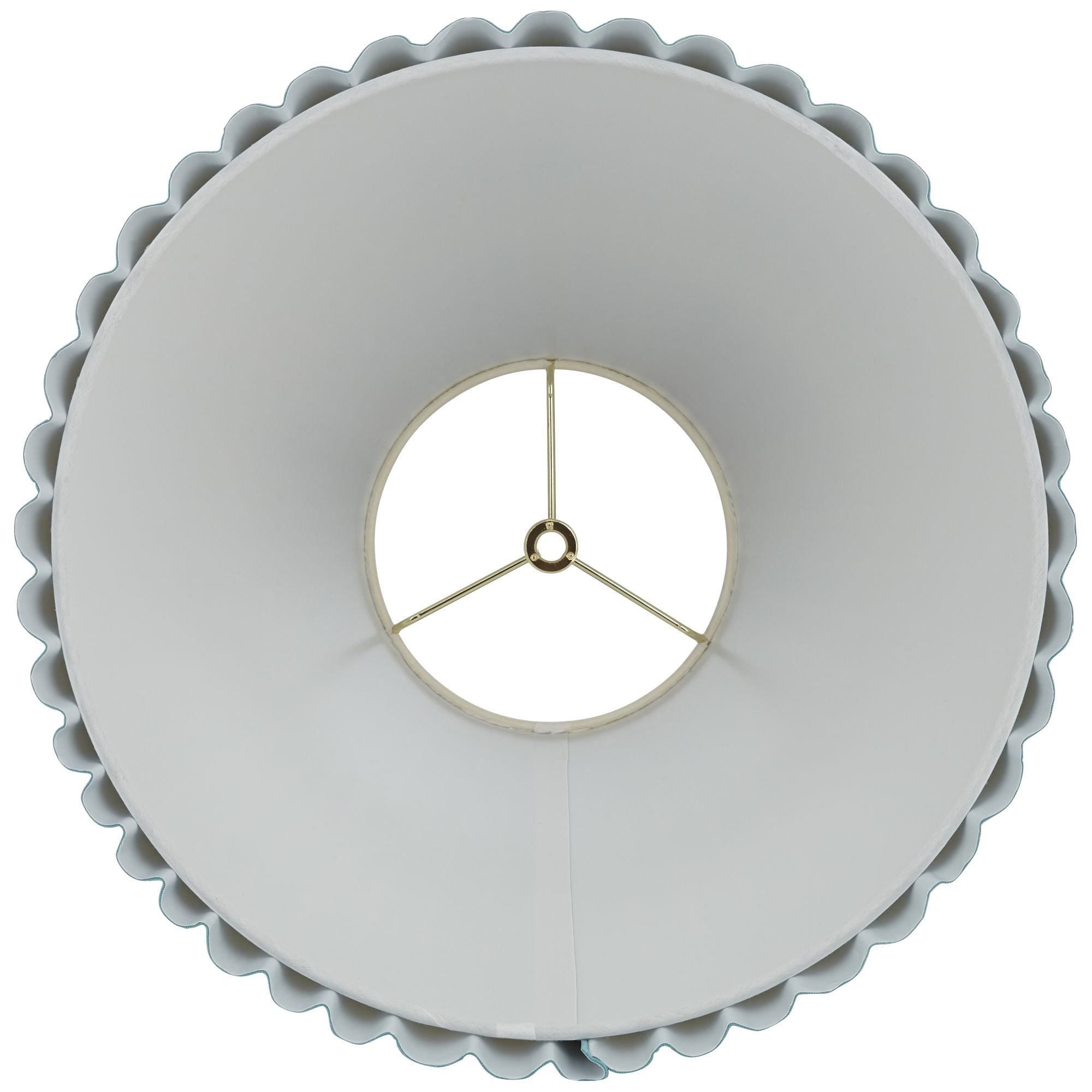 Springcrest 7" Top x 15" Bottom x 10" High x 10 3/4" Slant Lamp Shade Replacement Blue Velvet Arc Pleated Spider Harp Finial