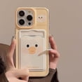 thumbnail image 4 of Cute Cartoon Bear Duck Couples Wallet Card Slot Soft Phone Case Compatible with iPhone Case (Duck,iPhone 12 Pro), 4 of 8