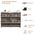 thumbnail image 3 of EDTara Armoire à Chaussures en Bois Rabattable, Organisateur de Rangement à Étagère Réglable avec Design Caché pour Entrée Ou Couloir, 3 of 7