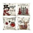 thumbnail image 2 of Gumesh Santa Claus Printed Pillow Cover Set of 4- Festive Christmas Bedding Decor, Soft Polyester Cushion Case for Decorating, 2 of 6