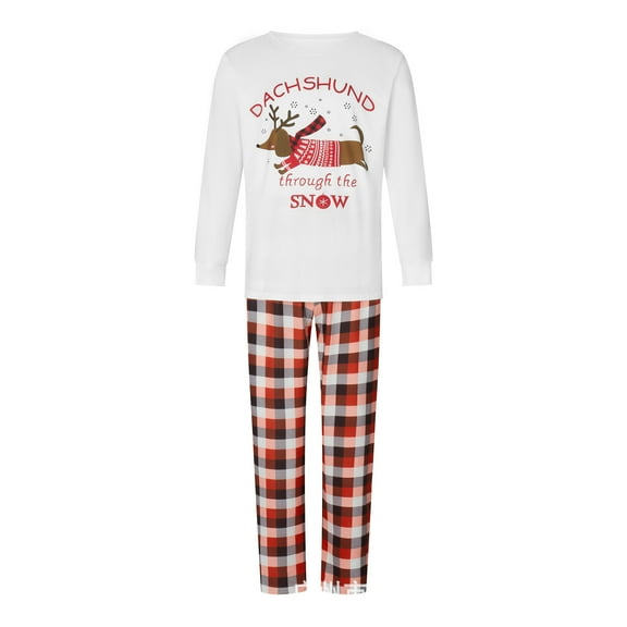 Wang6 Family Christmas Pajamas Matching Sets Xmas Holiday Pjs Set 2 Piece Plaid Sleepwear Outfits for Women Men Child Baby Dad-White XL