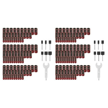 

614 Pieces Drum Sander Set Sanding Drum Kit 600 Pieces Sanding Band Sleeves (80 /120 /240 ) + 12 Pieces Drum Mandrels