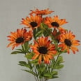 thumbnail image 4 of 1 Pc, 19 Inch Artificial Sunflower Bush w/10 Stems For Fall/Rustic Style Decorations - Orange, 4 of 5