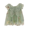 thumbnail image 3 of Curuila Infant Toddler Girls Mesh Dress Flutter Sleeve Floral Embroider Square Neck Party Fashionable Dresses For Girls Size 12-18 Months, 3 of 8