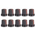 thumbnail image 1 of Unique Bargains Perilla de agujero de eje de 6mm para pedal de efecto de altavoz amplificador perilla de potenciómetro negra marca roja 10 Pcs, 1 of 3