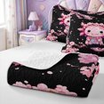 thumbnail image 4 of Manfei Pink Axolotl Quilt King,Cute Animals Print King Coverlet Set,3-Piece,1 Bedspread and 2 Pillowcases, 4 of 7