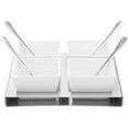 thumbnail image 2 of White Ceramic Appetizer Condiment Relish Serving Bowl Set of 4 With Spoons & Stainless Steel Tray (Modern Square), 2 of 4