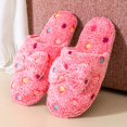 thumbnail image 1 of Pantuflas de algodón cálidas para el hogar con piso de madera y lazo para mujer Baotou de invierno para niña, 1 of 6