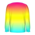 thumbnail image 6 of Miluxas Fall Long Sleeve Shirts for Women Blouses Dressy Gradient Print Casual Square Neck Puff Sleeve Tops T Shirts Yellow L(L), 6 of 6