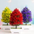 thumbnail image 1 of Bonsái de pino artificial, árbol de pino de Navidad, simulación de bonsái, plantas artificiales decorativas, plantas en macetas falsas, adornos verdes, decoración del hogar, decoración de oficina, rojo, morado, amarillo, 3 piezas Rojo Verde, 1 of 5