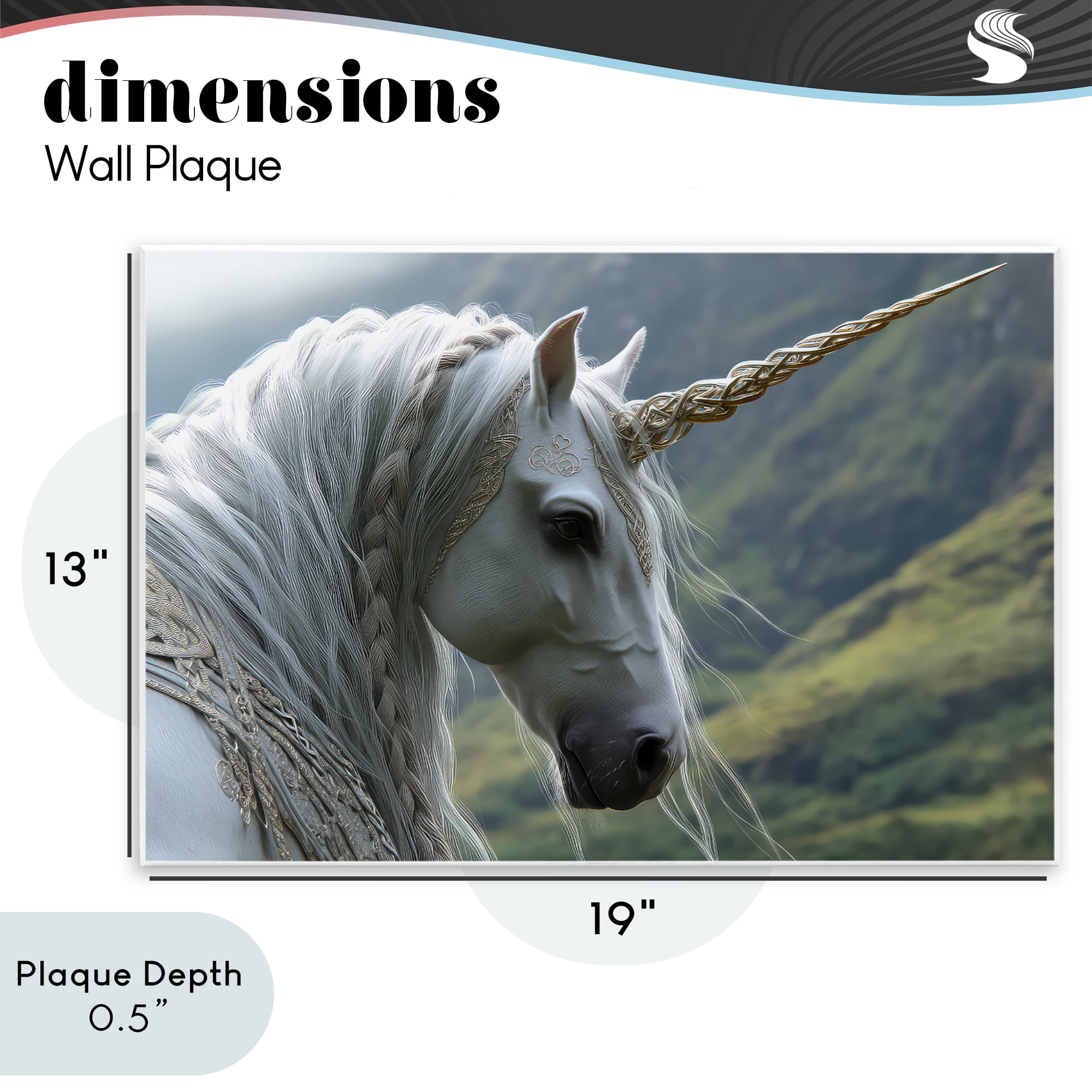 Stupell Industries Celtic Unicorn Braided Mane Wall Plaque Art, design by The Wands Want