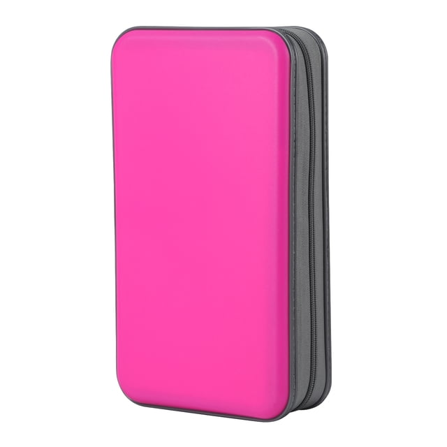 96 Capacity CD Case,Pink Hard Plastic CD/DVD Holder Portable Wallet ...