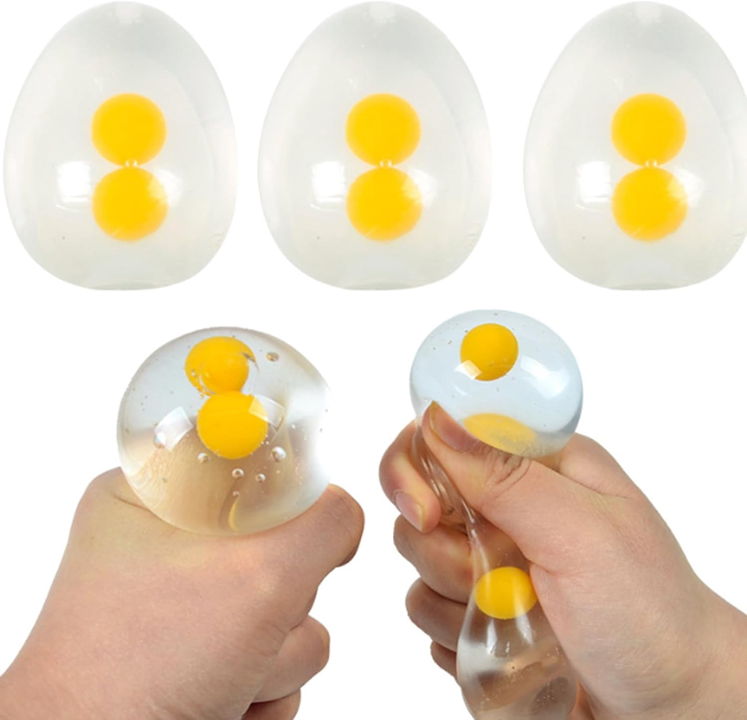 Splat Egg Squishy, Giant Easter Squishy Egg, Big Sticky Clear Double Eggs Yolk for Adults