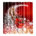 thumbnail image 3 of PALIFEUR Christmas Shower Curtain, Merry Xmas Santa with Red Background Shower Curtain Liner, Waterproof Shower Curtains for Bathroom, Christmas Decorations, 71L x 59W Inch, 3 of 8