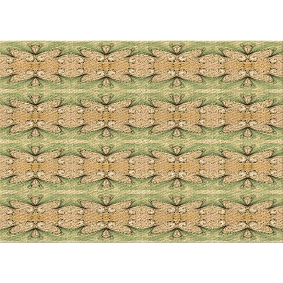 Ahgly Company Indoor Rectangle Patterned Dark Golden Rod Brown Area Rugs, 2' x 5'