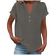 thumbnail image 3 of Blusas para mujer,Camiseta de cuello en V para mujer, blusa informal holgada, mezcla de algodón y lino, manga larga para uso diario, sopatenor, 3 of 9