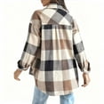 thumbnail image 7 of Enjoytime Lightweight Jacket Women Plaid Printed Long Sleeve Full Zip Up Coats Fall Winter Fashion Casual Outerwear, 7 of 7