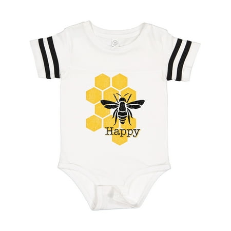 

Inktastic Honeycomb Bee Happy Gift Baby Boy or Baby Girl Bodysuit