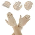 thumbnail image 2 of Unique Bargains 1 Pair Sunblock Mittens Leopard Sun Block Driving Gloves for Women Khaki, 2 of 5