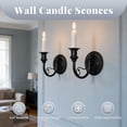 thumbnail image 5 of 2 Pieces Metal Candle Sconces Wall Mounted Holder Rustic Candlestick Iron Construction for Wedding Anniversary, 5 of 7
