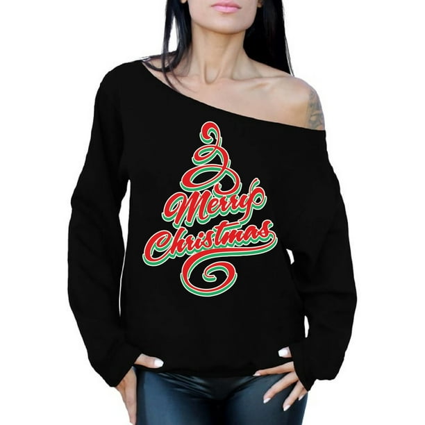 women's off the shoulder christmas sweaters
