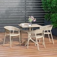 thumbnail image 3 of WestinTrends Playa 5-Piece Modern Patio Square Dining Table Set with Stackable Patio Dining Chairs, Sand, 3 of 17