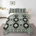 thumbnail image 2 of jejeloiu Boho Bohemian Geometric Bedding Comforter Set,Vintage Aztec Geometric Twin Comforter Sets,Green Black Bedding Set,Breathable Room Decorative Reversible,2-Piece, 2 of 8