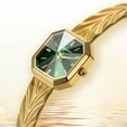 thumbnail image 3 of BERNY Small Gold Watches for Women, Dainty Luxury Diamond Dial, Stainless Steel Bracelet Watch, Fashion Ladies Analog Quartz Watch, Minimalist Waterproof Womens Wristwatch Gifts (Green), 3 of 14