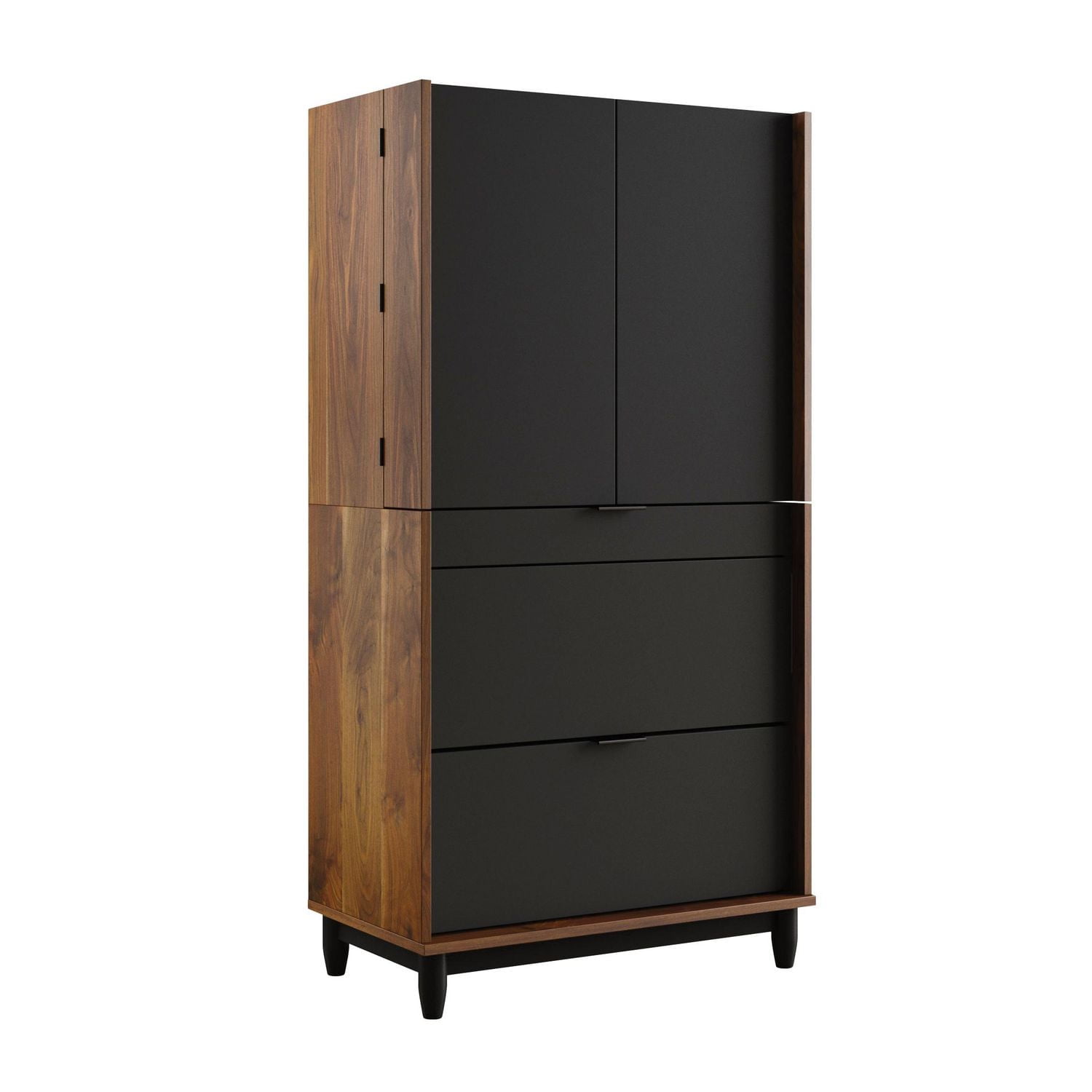 Sauder La Collection Harvey Park Armoire d'ordinateur, Finition Grand Walnut, 430053