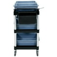 thumbnail image 4 of Utility Rolling Cart with Wheels, Restaurant Kitchen Cart with 2 Side Trash Bin, Trolley, Black, Commercial, 4 of 6
