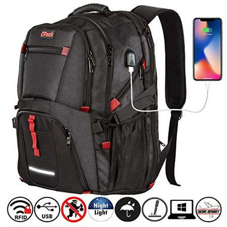 Travel Laptop Backpack,TSA Friendly Approved 17 Inch Large Business Travel Computer Backpack with USB Charging Cable &