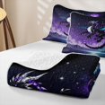 thumbnail image 4 of Metsweet Black Purple Dragon Twin Quilt Set, Gradient Starry Sky Twin Coverlet Set, 4 of 7
