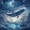 Night Floating Whale, variant on Yayeee Wall Clock Battery Operated 9.5" Silent Quartz Non-Ticking for Living Room Decor, Night Floating Whale