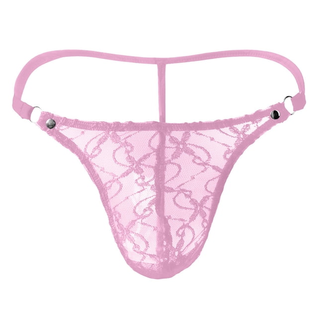 Intimates Men's Lace Mesh Pouch G-string Thong T-back Lingerie Brief Panty One Size