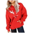 thumbnail image 2 of Tanghaowl Boys Sweatshirts Boys Long Sleeve Crewneck Print Sweatshirt Soft Lined Thermal Pullover Top for Kids Winter Holiday Casual Wear Red 7-8 Years, 2 of 4