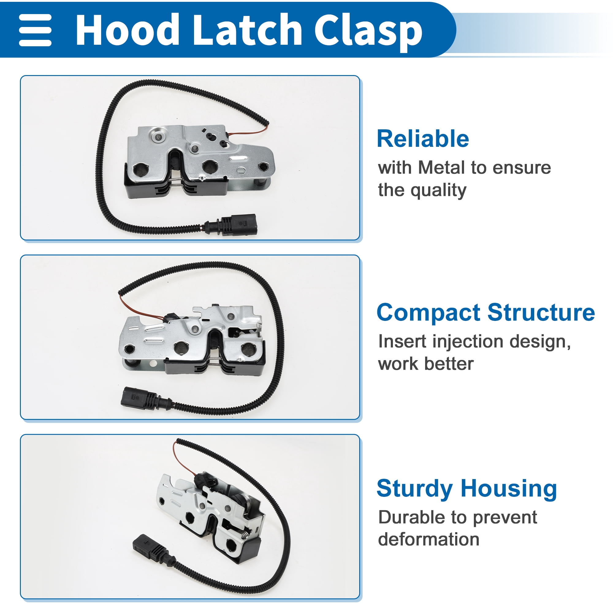 Unique Bargains Hood Latch Assembly for Volkswagen Tiguan 2008-2018 Engine Hood Lock